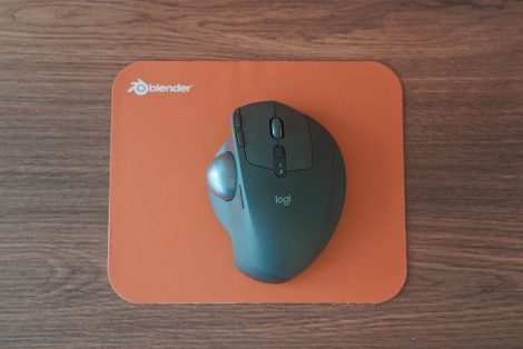 Blender mouse pad with Logitech MX Ergo